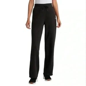 PUMA Ladies' Fleece Pants, Straight Leg, Black, Large, NWT
